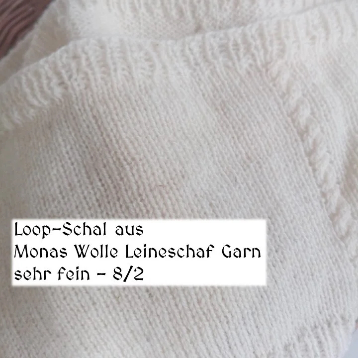 "Monas Wolle" Leineschaf Garn aus der Region - sehr fein 400m 100% Wolle - naturweiß 100g