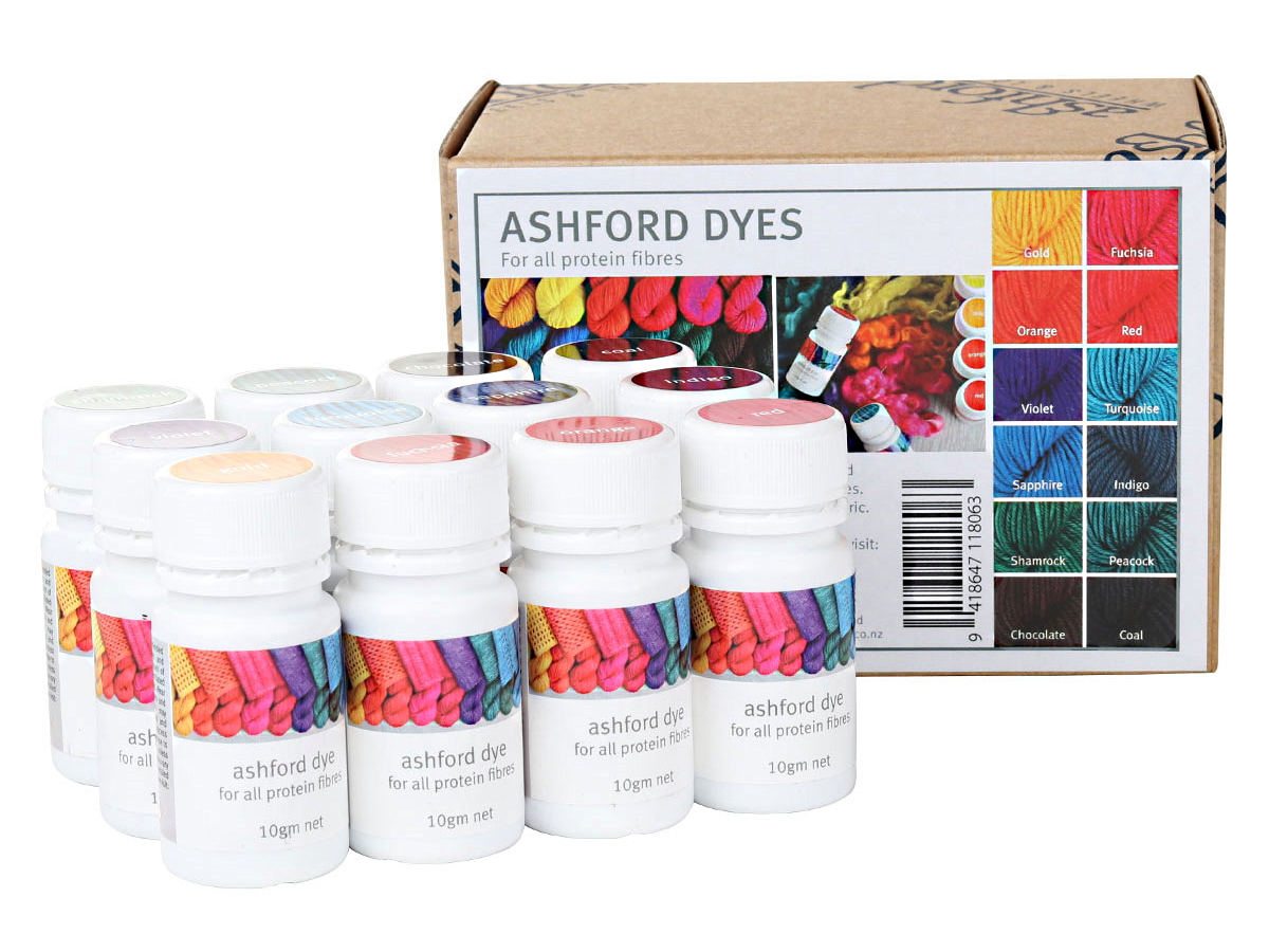Ashford Proteinfarbe Färbeset 12x10g APD12PK für Wolle Polyamid und Seide