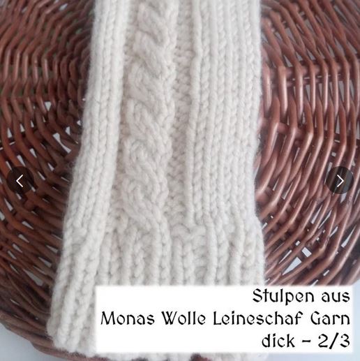 "Monas Wolle" Leineschaf Garn aus der Region - dick 66m 100% Wolle - naturweiß 100g