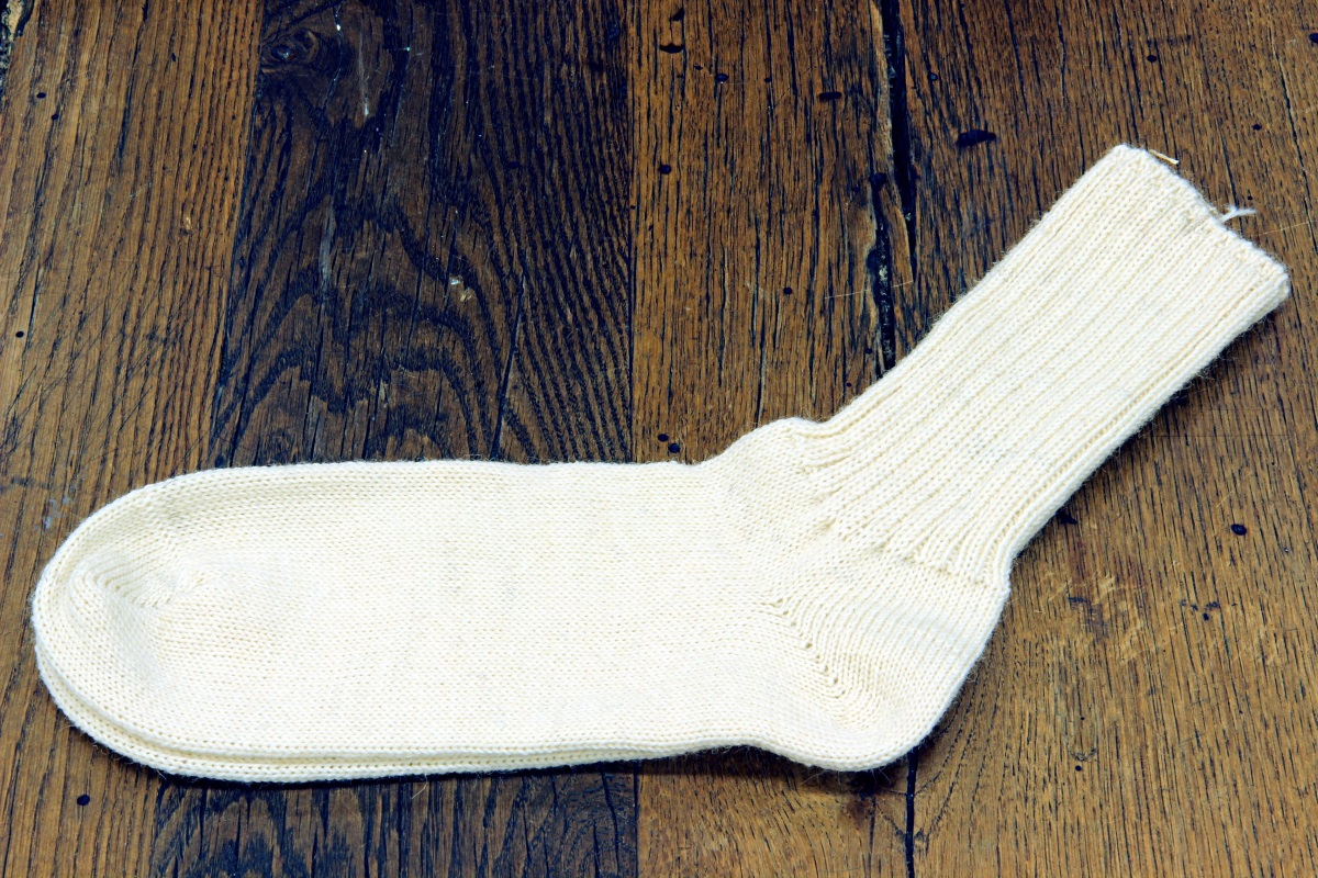 Wollsocken Tegernsee, 75% Wolle 25% Polyamid (superwash) naturweiß