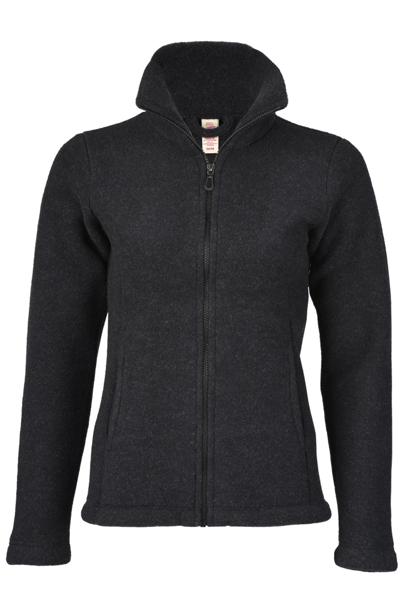 Damen Jacke mit Reißverschluss, tailiert, mit Taschen, dickes Fleece 100% Schurwolle (kbT) (Bio-GOTS