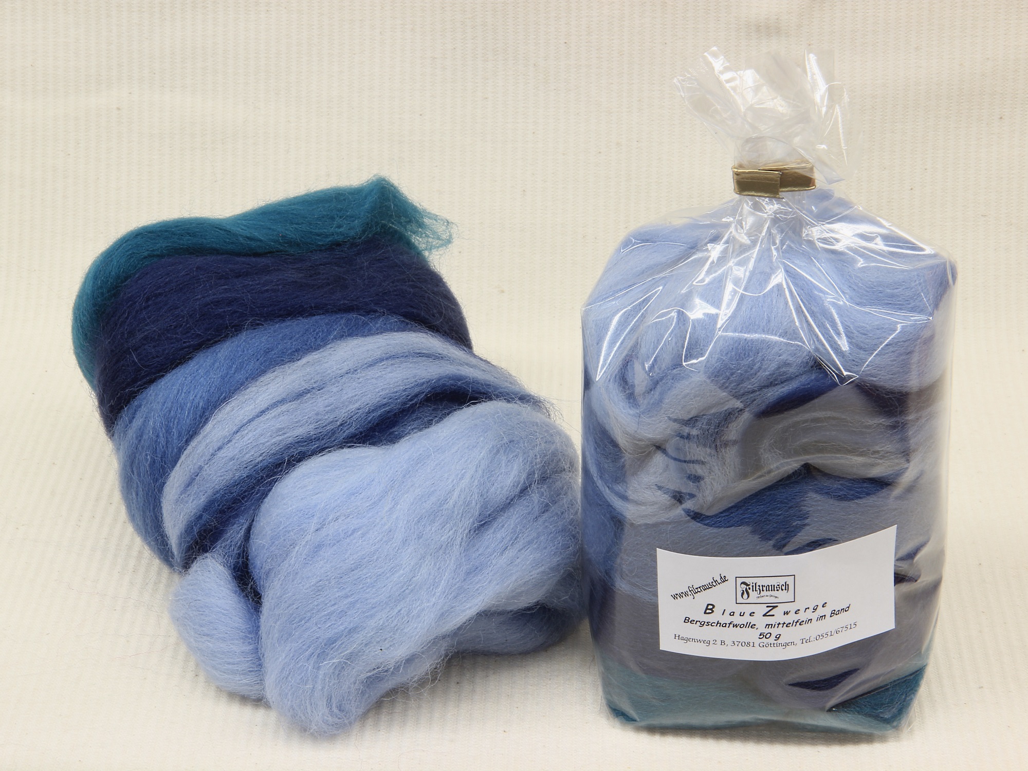 Bergschaf Mix - Blaue Zwerge (blau-türkis) mittelfein 50 g im Band