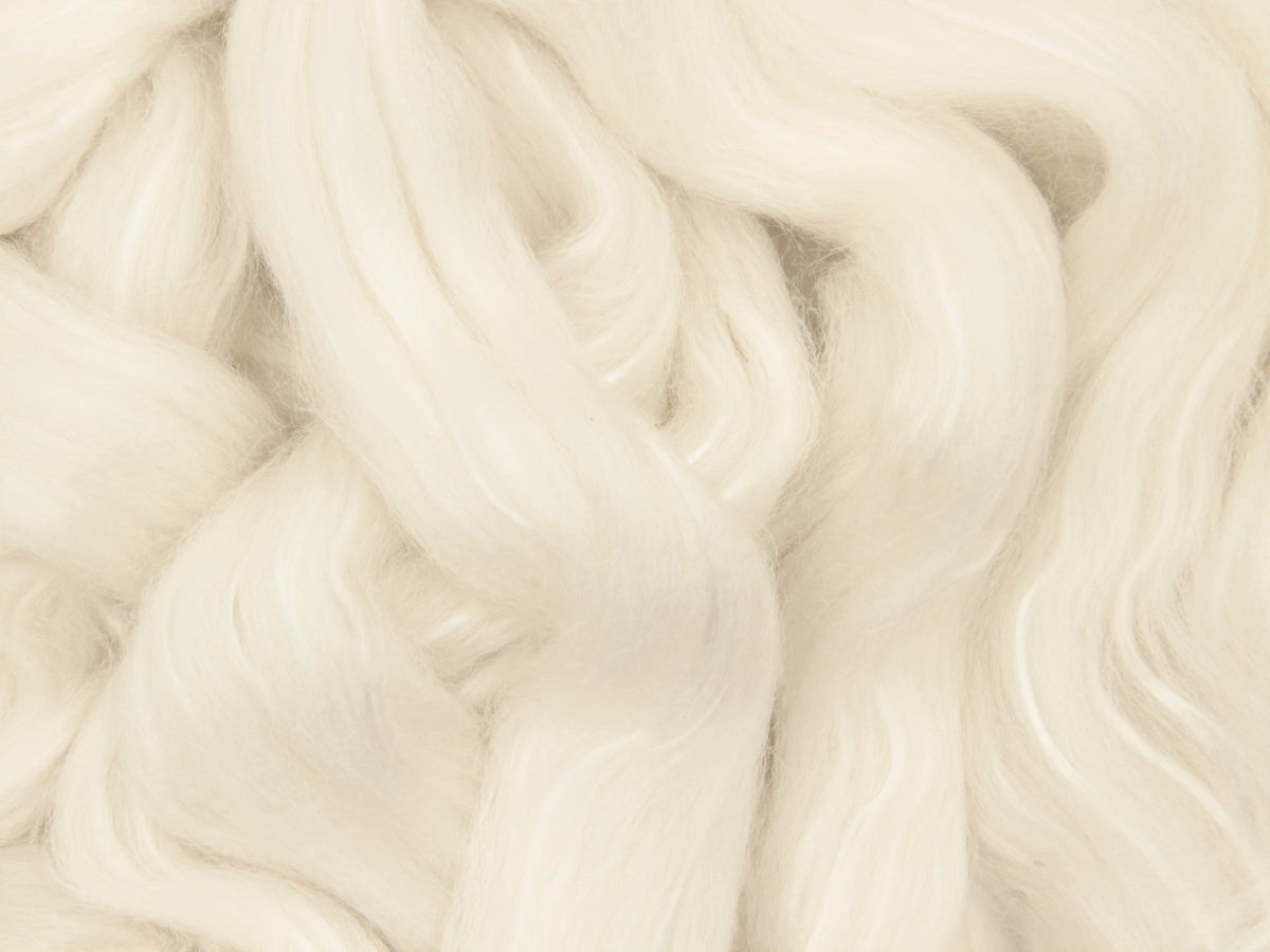Tencel (Lyocell-Cellulose) / Bluefaced Leicester (BFL) 33%/67% gletscherweiß