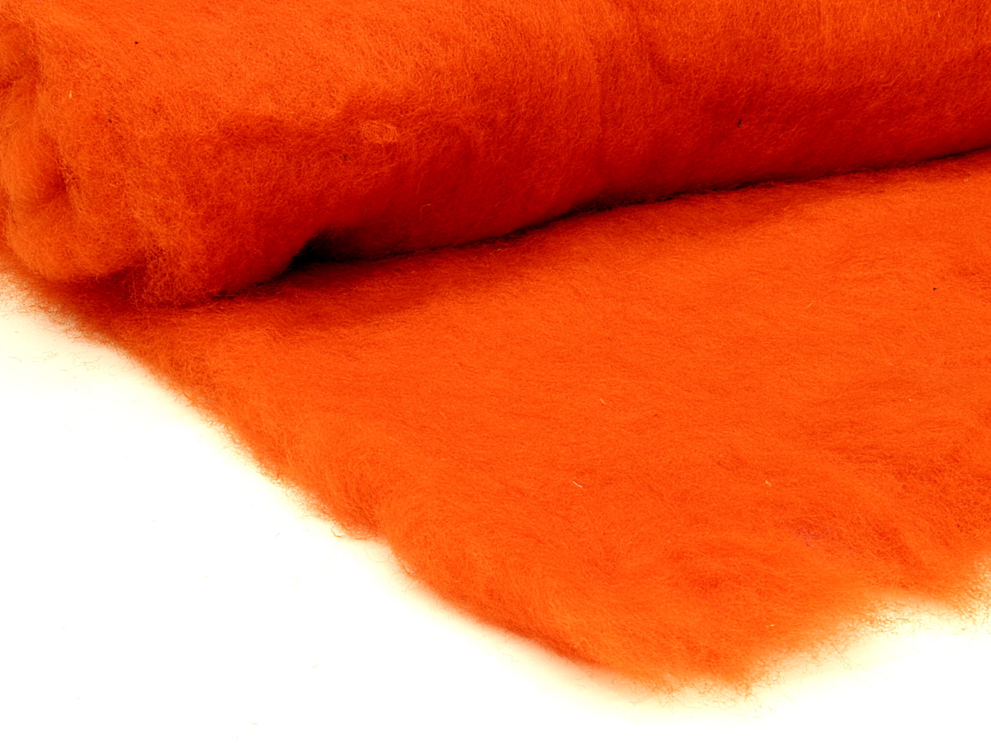 Bergschafwolle (bunt) - pumucklorange mittelfein im Vlies