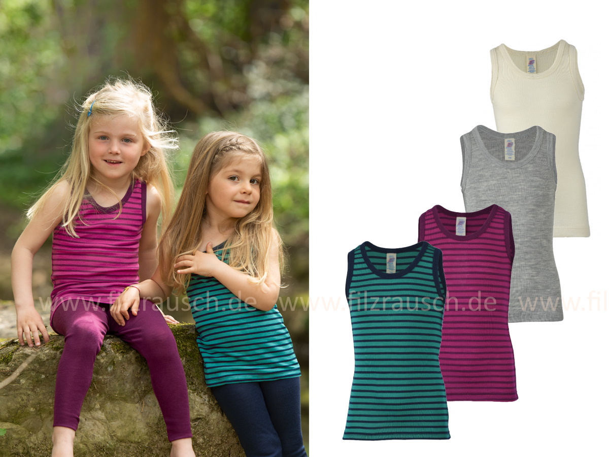 Kinder-Achselshirt, 70% Schurwolle/30%Seide (Bio-GOTS)