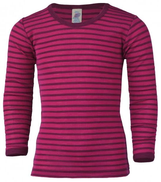 Sonderposten Bio GOTS -30% Engel Kinder Langarm Ringelshirt himbeer/orchidee 176  KRS176