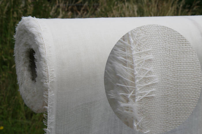 110g/m Wollmousseline / Etamine de Laine - naturweiß 155 cm breit pro 1Meter