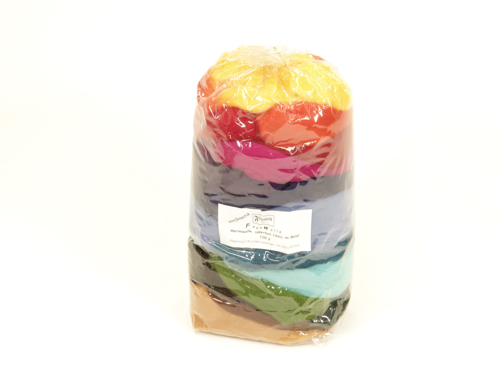 Feenwolle - gemischt superfein  16mic 100 g im Band