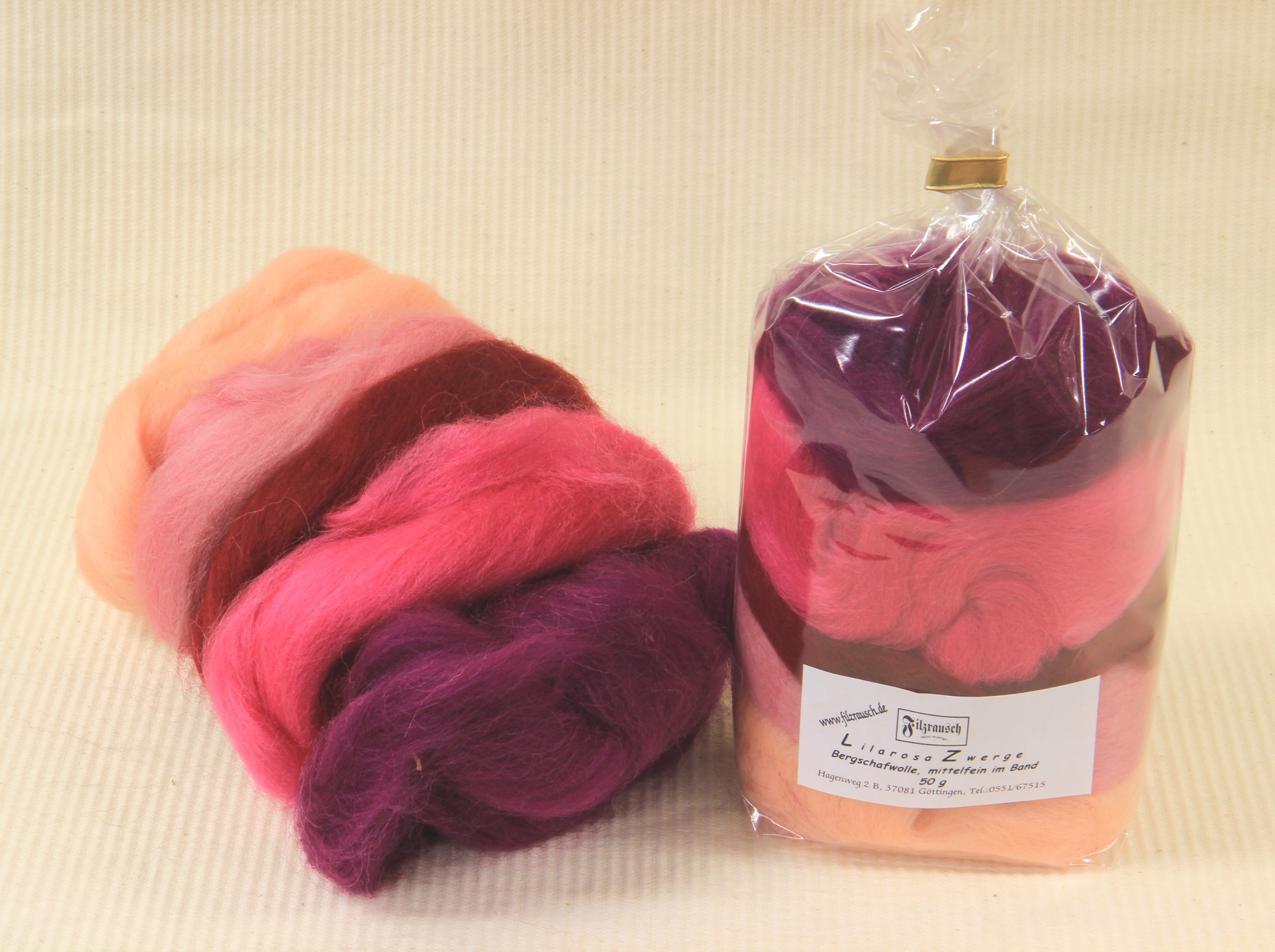 Bergschaf Mix - Lilarosa Zwerge (lila-rosa) mittelfein 50 g im Band
