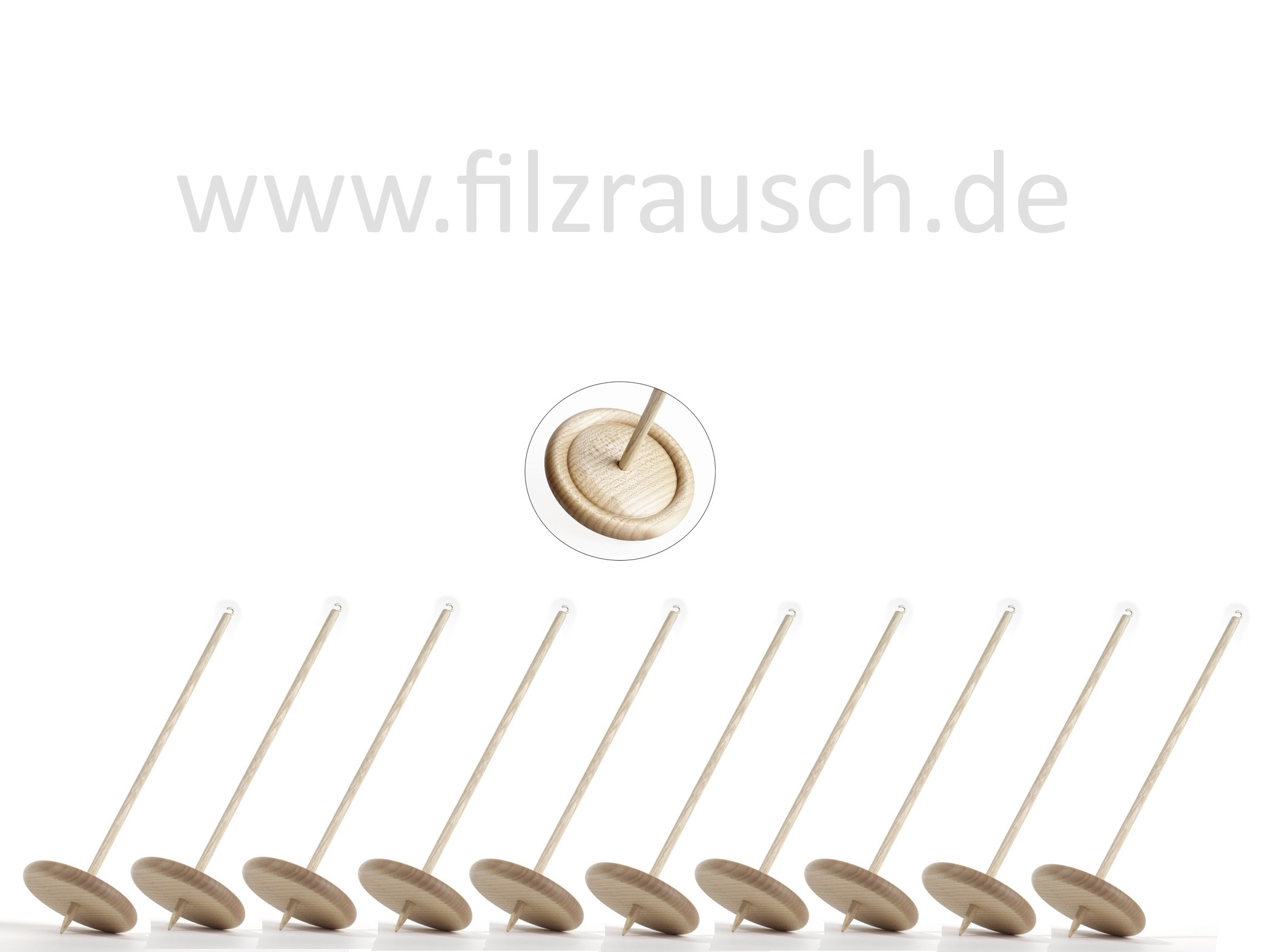 Filzrausch Handspindel Drehwurm natur 80mm (50g)