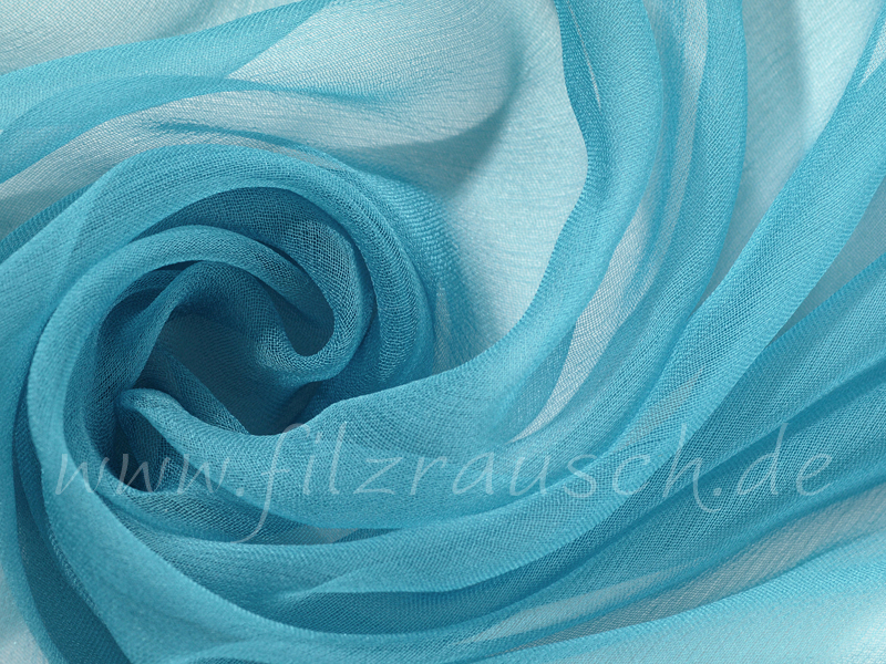 Chiffon 3,5 - karibiktürkis 110 cm breit pro 1 Meter