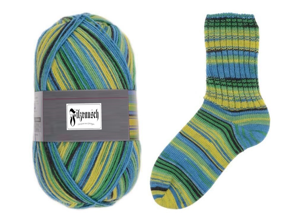 Sockengarn 4-fädig zitronengras 45-38, 420m 75%Wolle - 25% Polyamid - 100g