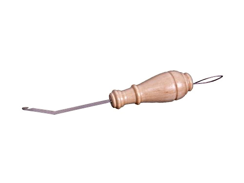 Kromski Blattstecher mit lackiertem Holzgriff Double ended weaving hooks CAT 252.2