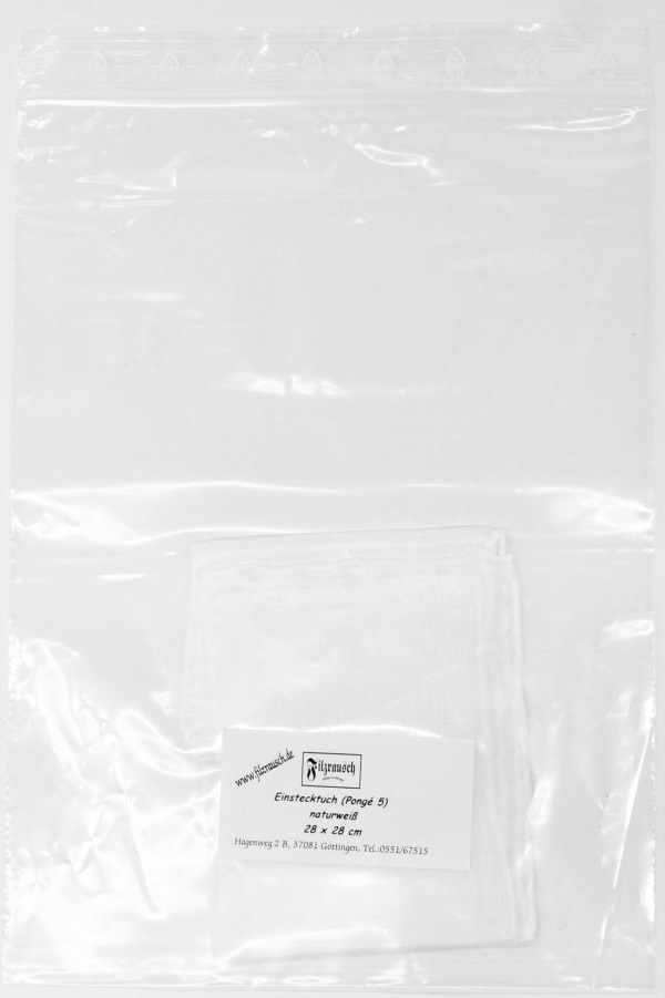 Einstecktuch Pongé 5 - naturweiß 28x28 cm