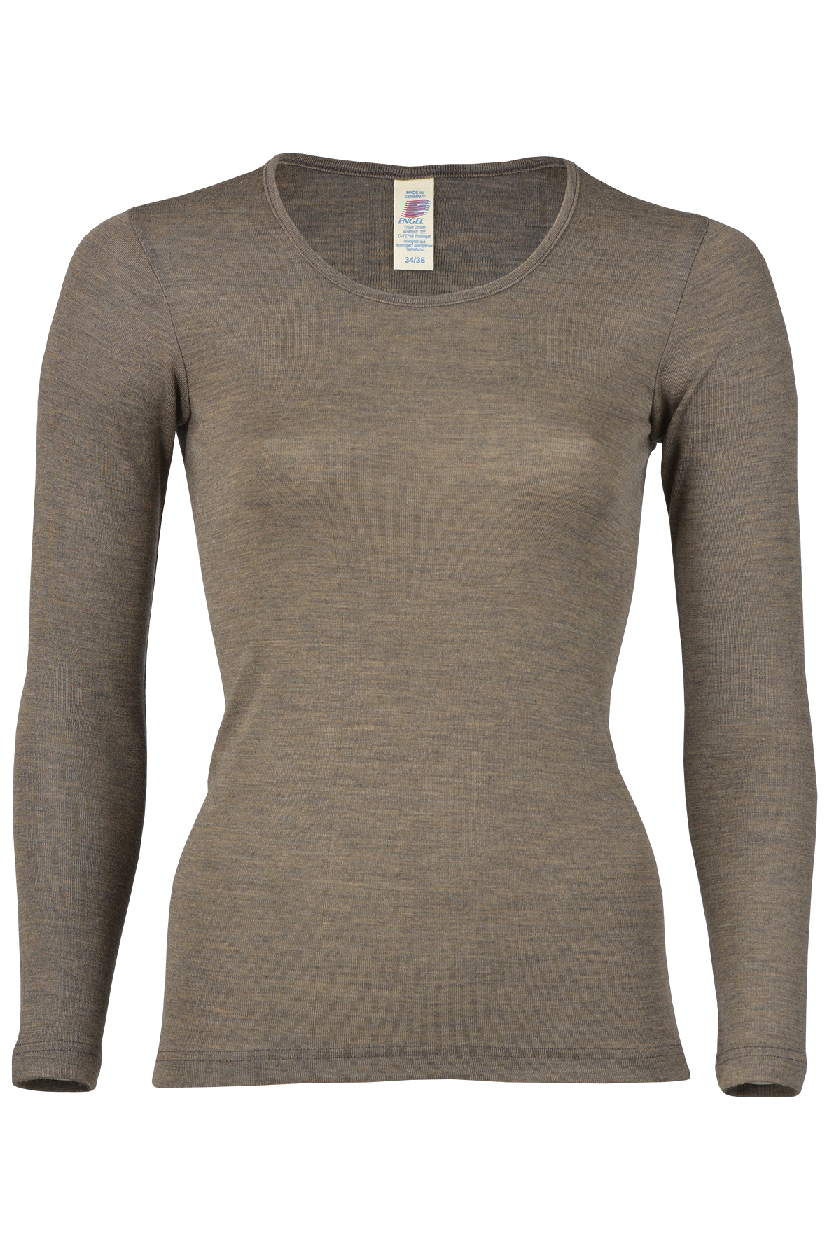 Damen-Shirt mit langem Arm, 70% Wolle (kbT)/30% Seide  (Bio-GOTS)