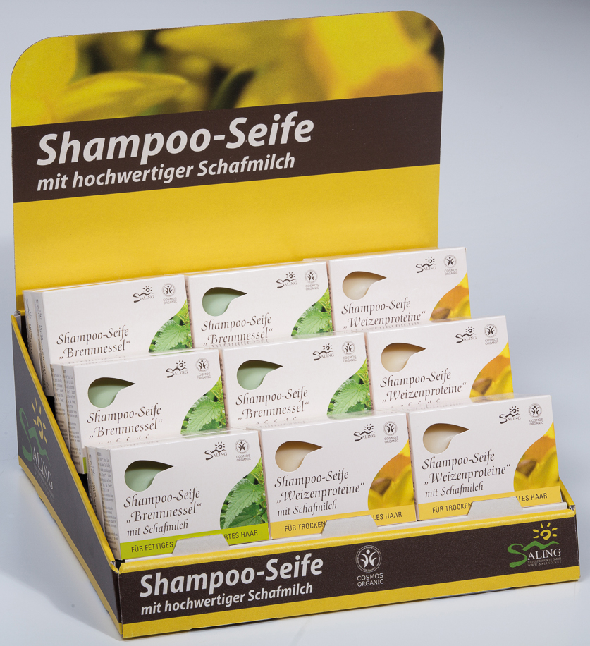 Shampoo-Seife Saling Bio Schafmilch "Brennnessel", 125 g (9221)