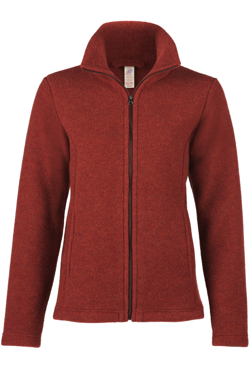 Damen Jacke mit Reißverschluss, tailiert, mit Taschen, dickes Fleece 100% Schurwolle (kbT) (Bio-GOTS
