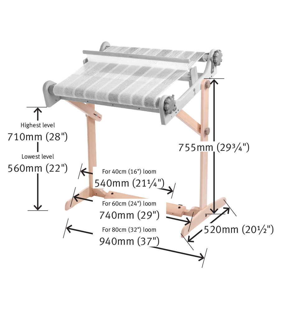 Ashford Rigid Heddle Standfuß Variabel RHLSV für 40cm, 60cm und 80cm