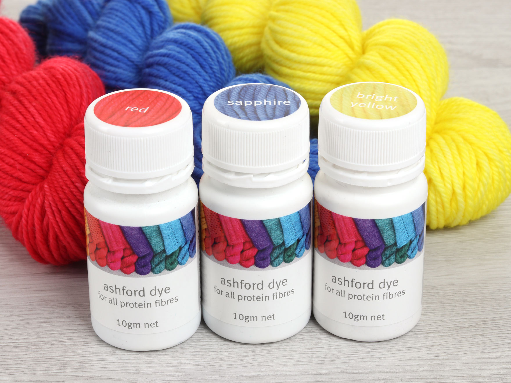 Ashford Proteinfarben-Set 3x 10g APD3PK für Wolle Polyamid und Seide