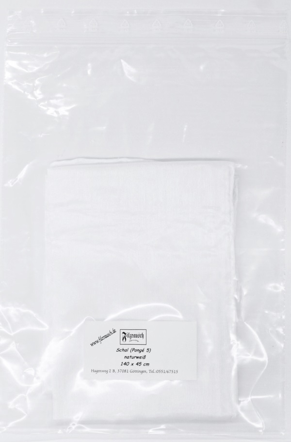 Schal Pongé 5 - naturweiß 140x45 cm