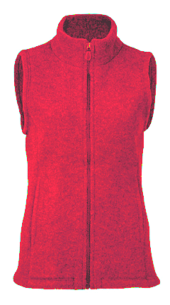 Damen Weste, rotmelange, 34/36, 100% Schurwolle (kbT) (Bio-GOTS)