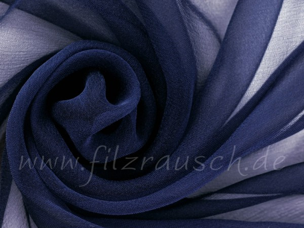 Sonderposten 18,12€/m Länge: 70cm Rest Chiffon 3,5 marineblau Breite 110cm -20% CH011MB