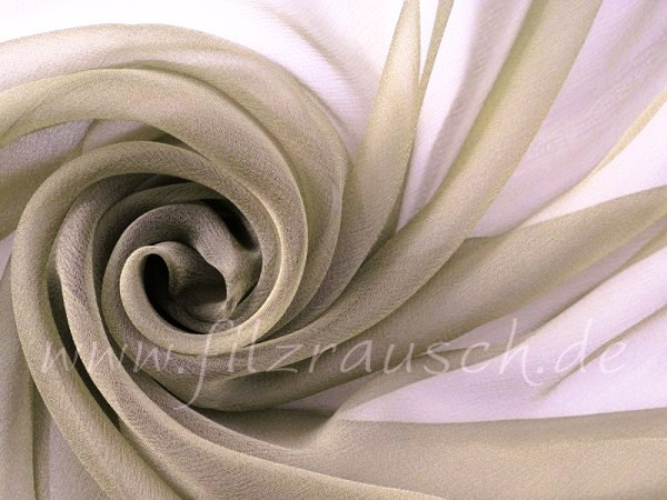 Sonderposten 18,12€/m Länge: 55cm Rest Chiffon 3,5 khakigrau Breite 110cm -20% CH002KG