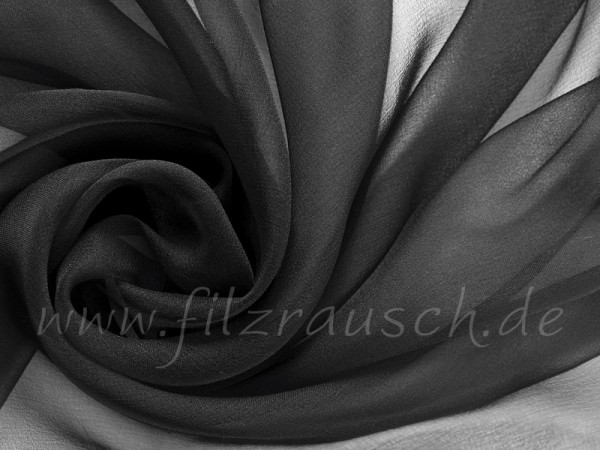 Sonderposten 11,81€/m Länge: 85cm Rest Chiffon 3,5 schwarz Breite 110cm CH003X