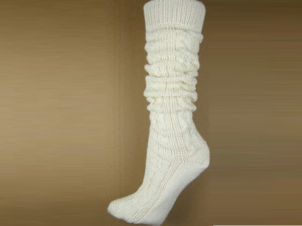 Kniestrümpfe Chiemsee, 75% Wolle 20% Polyamid (superwash) naturweiß