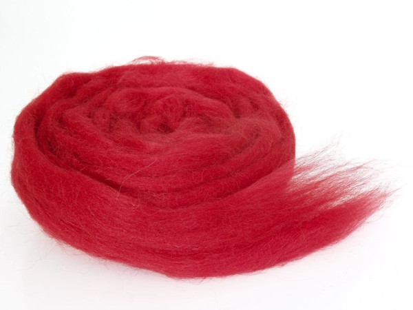 Bergschafwolle (bunt) - erdbeerrot mittelfein im Band