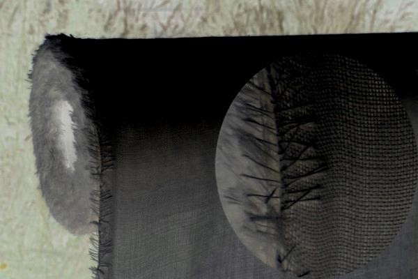 110g/m Wollmousseline / Etamine de Laine - onyxschwarz 148 cm breit pro 1 Meter