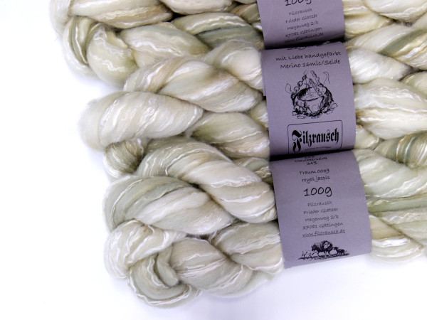 Merinowolle 16mic/Seide 66%/34% (handgefärbt) - royal jaspis traum 0039 Kammzug